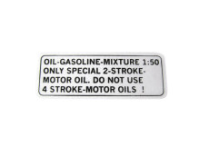 Benzine mix sticker zwart Engelse versie