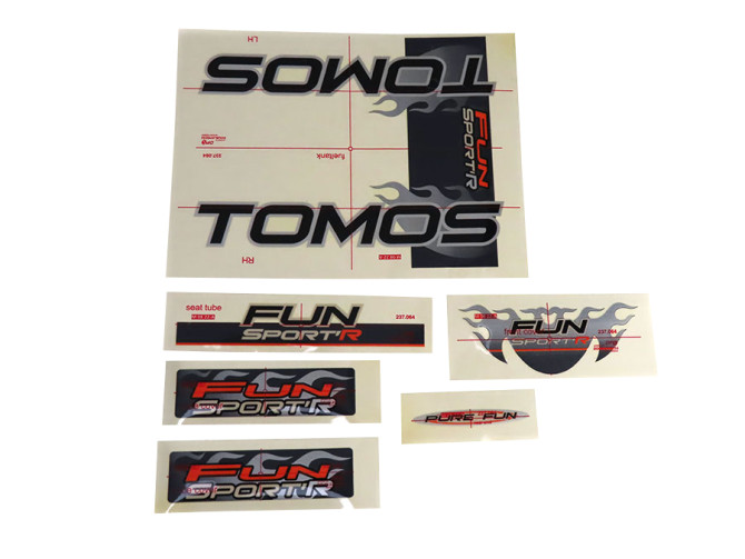 Sticker Tomos FunSport'R tank + frame set complete product
