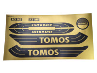 Aufkleber Tomos Automatic Gold / Schwarz satz universal