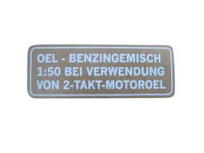 Fuel mix sticker white German version
