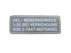 Benzine mix sticker wit Duitse versie