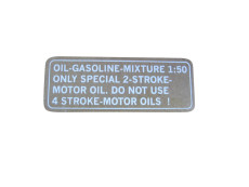 Benzine mix sticker wit Engelse versie