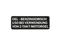Benzine mix sticker zwart Duitse versie met transparante tekst