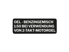Benzin gemisch Aufkleber Deutsche Version Schwarz Mit transparent Text