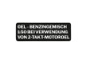 Fuel mix sticker white German version black transparent text thumb extra