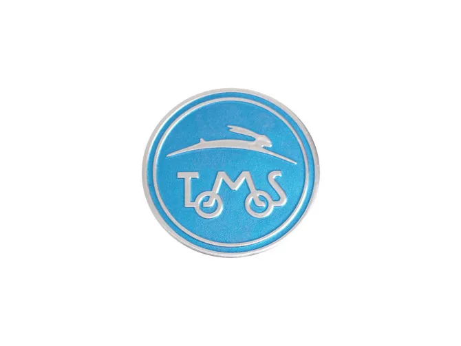 Aufkleber Tomos logo rund 50mm RealMetal® Blau / Silber product