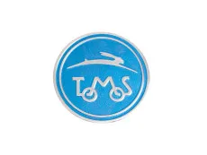Sticker Tomos logo round 50mm RealMetal® blue / silver
