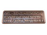 Benzine mix sticker Duits RealMetal® koper 