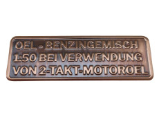 Benzine mix sticker Duits RealMetal® koper 