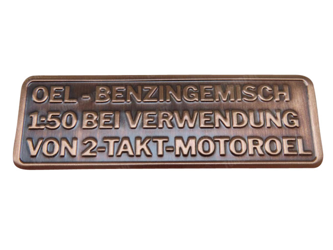 Benzine mix sticker Duits RealMetal® koper  main