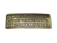 Fuel mix sticker German RealMetal® gold color