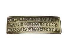 Benzine mix sticker Duits RealMetal® goud