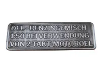 Benzine mix sticker Duits RealMetal® zilver 