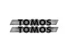 Sticker Tomos logo tank / universeel zwart / chroom 200x28mm thumb extra