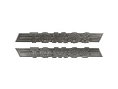 Tank sticker set Tomos / universeel RealMetal® zilver