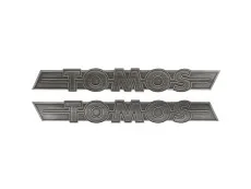Tank sticker set Tomos / universeel RealMetal® zilver
