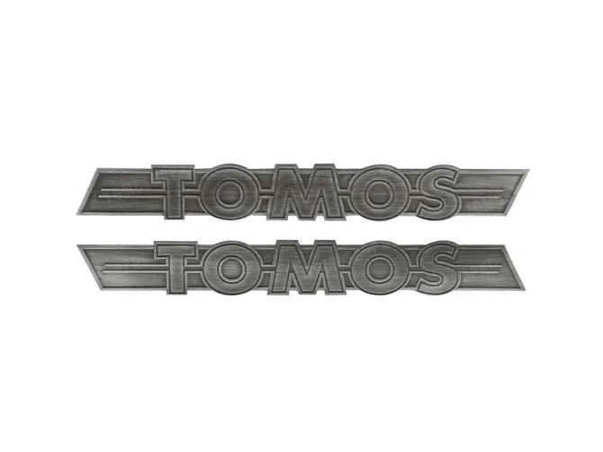 Tank sticker set Tomos / universeel RealMetal® zilver main