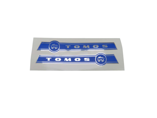 Sticker Tomos logo tank / universal blue / chrome 210x34mm product