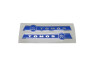 Sticker Tomos logo tank / universeel blauw / chroom 210x34mm Sticker Tomos logo tank / universeel blauw / chroom 210x34mm