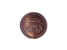 Sticker Tomos logo round 50mm RealMetal® bronze 
