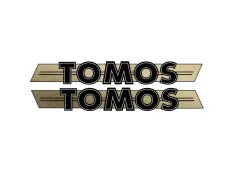 Sticker Tomos logo Tank / universal black / gold 200x28mm