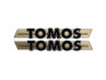 Sticker Tomos logo Tank / universal black / gold 200x28mm