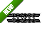 Sticker Tomos logo tank / universal black / white 200x28mm