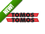 Transfer Tomos logo Tank / universal black / red 200x28mm