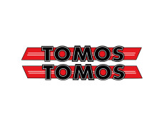 Aufkleber Tomos Logo Tank / Universal Schwarz / Rot 200x28mm