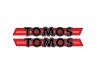 Sticker Tomos logo tank / universeel rood / zwart 200x28mm thumb extra