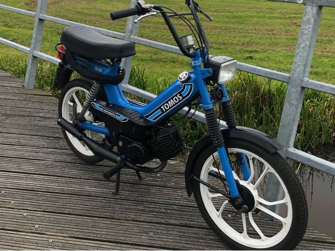 Aufkleber Tomos A3 MS Automatic Cyan Blau + gratis Aufkleber product