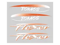 Sticker Tomos Flexer oud model set 4-delig oranje 