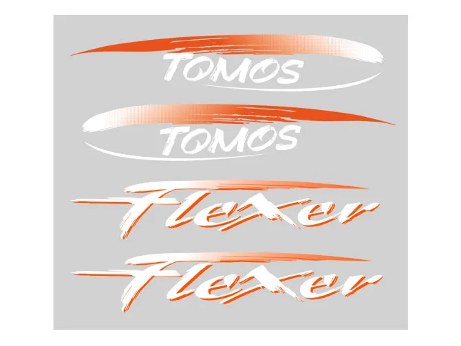 Tomos Flexer tank + frame Aufkleber satz Orange Komplett 4-Teilig product