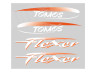 Tomos Flexer tank + frame Sticker set 4-pieces orange thumb extra