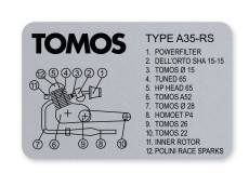 Type frame sticker Tomos A35 RS - 65cc custom
