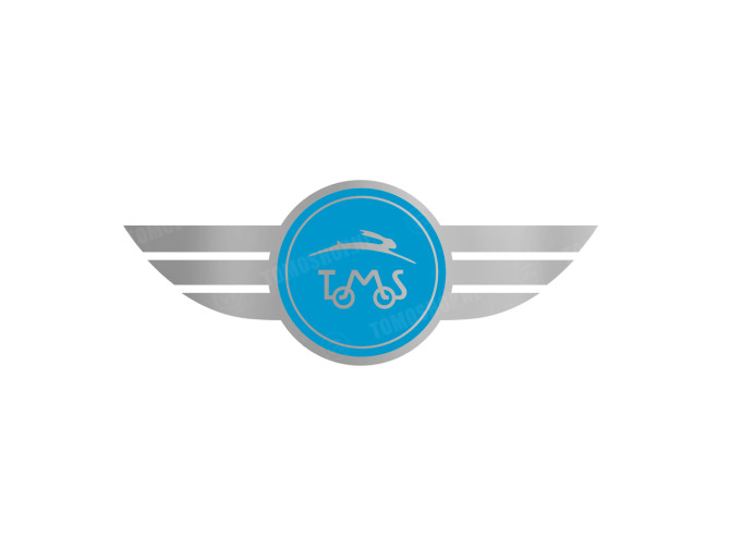 Aufkleber Tomos Logo "Wings" Flügeln Chromfolie 90x35mm main