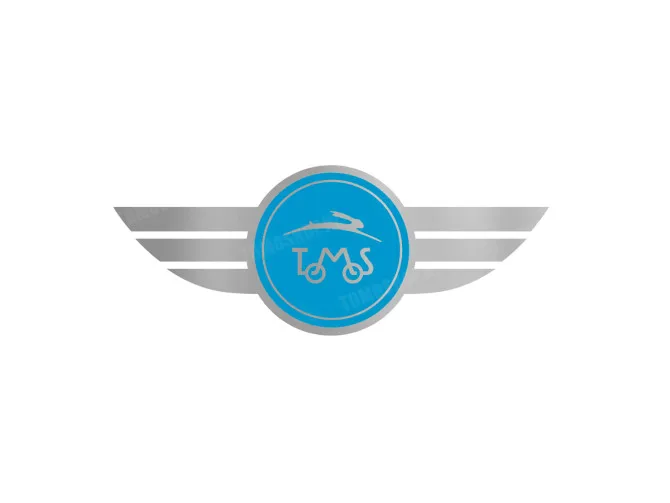 Sticker Tomos logo "Wings" chrome foil 90x35mm main
