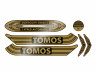 Aufkleber Tomos 2-Speed Automatic SP Gold / Schwarz satz Golden Bullet style thumb extra