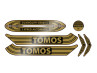 Sticker Tomos 2-Speed Automatic SP goud / zwart set Golden Bullet style Sticker Tomos 2-Speed Automatic SP goud / zwart set Golden Bullet style