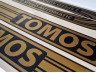 Sticker Tomos 2-Speed Automatic SP goud / zwart set Golden Bullet style thumb extra