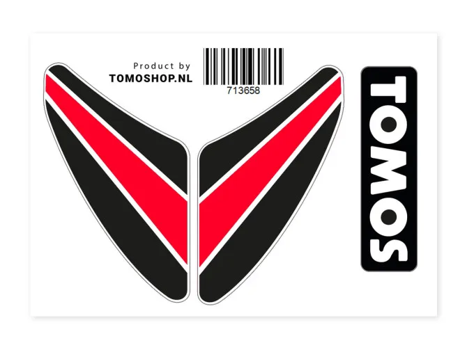 Sticker Tomos koplampspoiler klein rood / zwart product