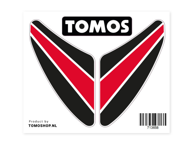 Sticker Tomos koplampspoiler groot rood / zwart product
