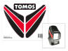 Sticker Tomos koplampspoiler groot rood / zwart thumb extra