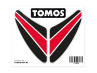 Sticker Tomos koplampspoiler groot rood / zwart thumb extra
