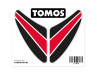 Sticker Tomos koplampspoiler groot rood / zwart