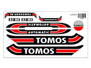 Sticker Tomos A3 MS Automatic red / black / white + free sticker