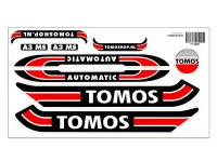 Sticker Tomos A3 MS Automatic rood / zwart / wit + gratis sticker