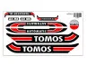 Sticker Tomos A3 MS Automatic red / black / white + free sticker thumb extra
