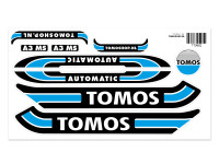 Sticker Tomos A3 MS Automatic cyaan blauw + gratis sticker