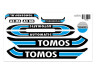 Sticker Tomos A3 MS Automatic Cyan blue + free sticker thumb extra